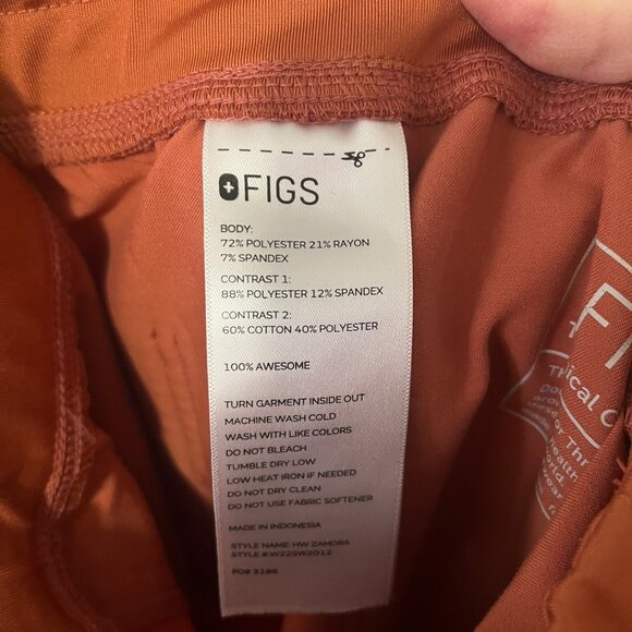 Figs Terracotta Highwaisted Zamora Scrub Jogger Pants Size Large - Picture 5 of 5